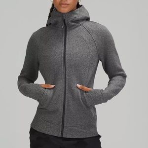 Grey Lululemon Zippered Scuba Hoodie